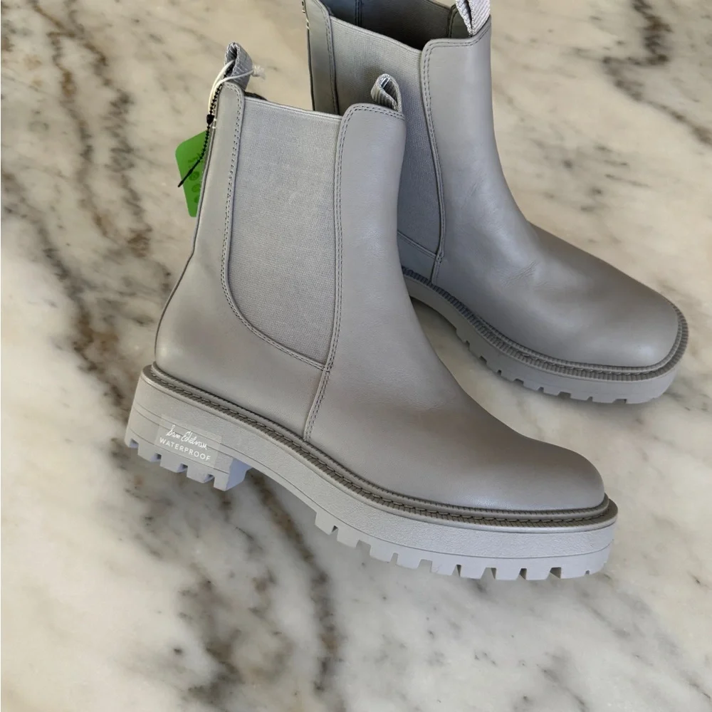 NWT Sam Edelman ♡ Laguna Chelsea Boot Pebble Grey - Picture 4 of 7